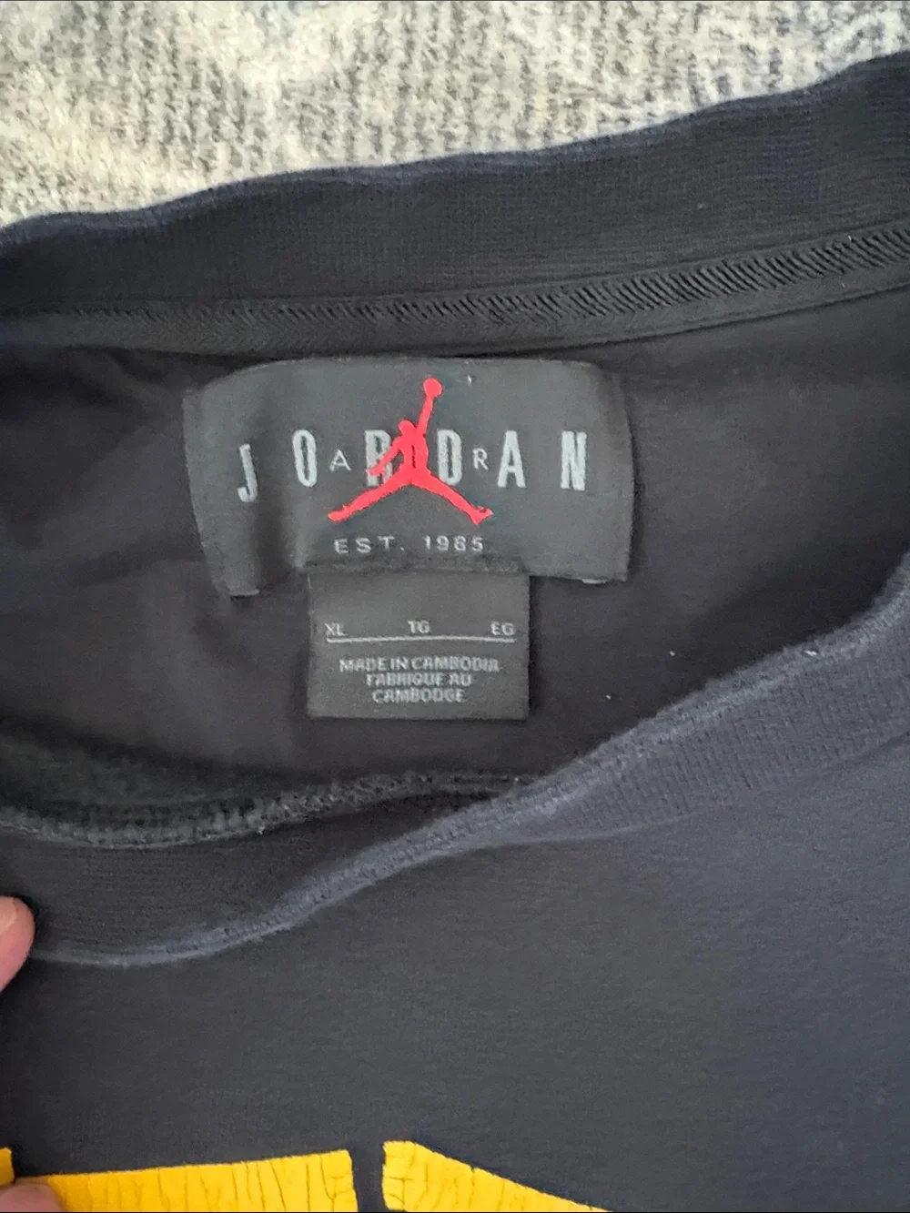 Jordan Black Crewneck with Multicolor Graphic Logo